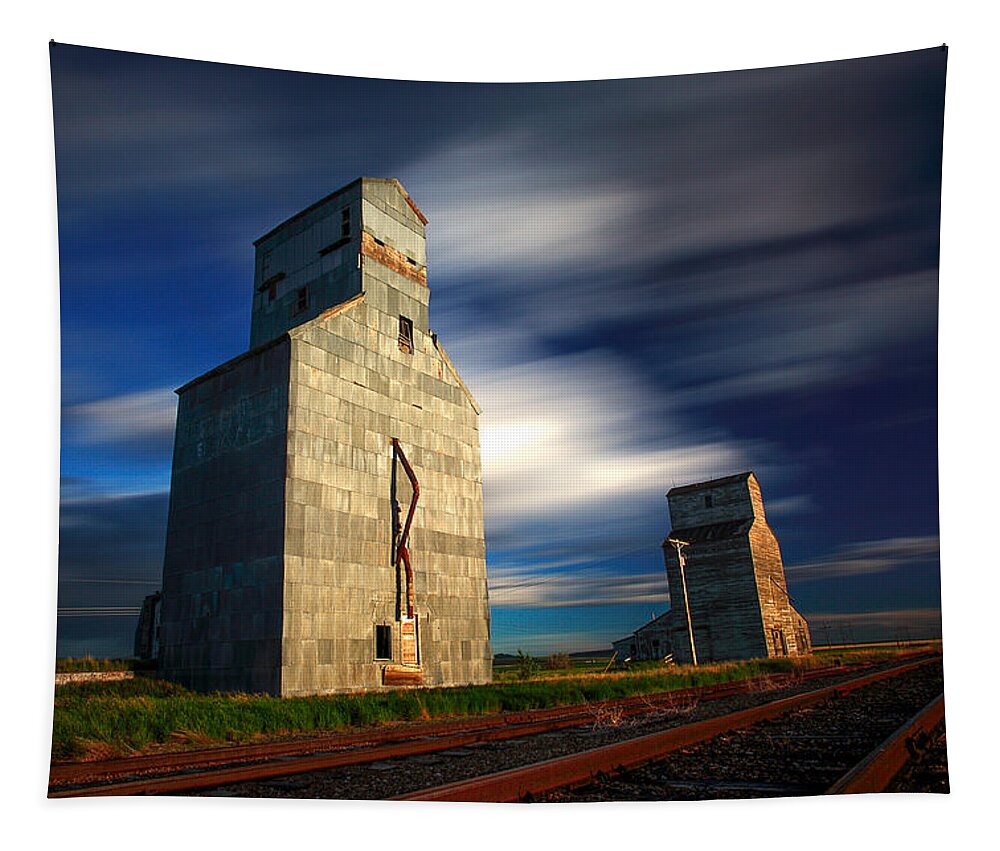 Grain Elevators Tapestry featuring the photograph Old Grain Elevators by Todd Klassy