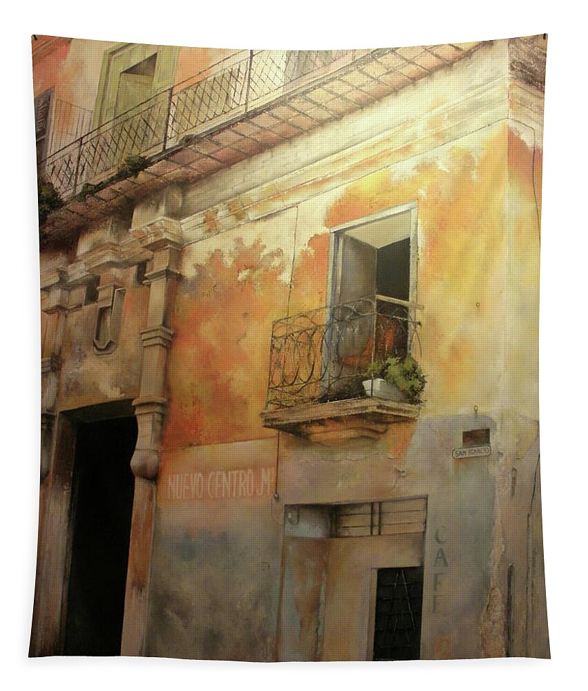 Havana Cuba Tapestry featuring the painting Old Havana by Tomas Castano