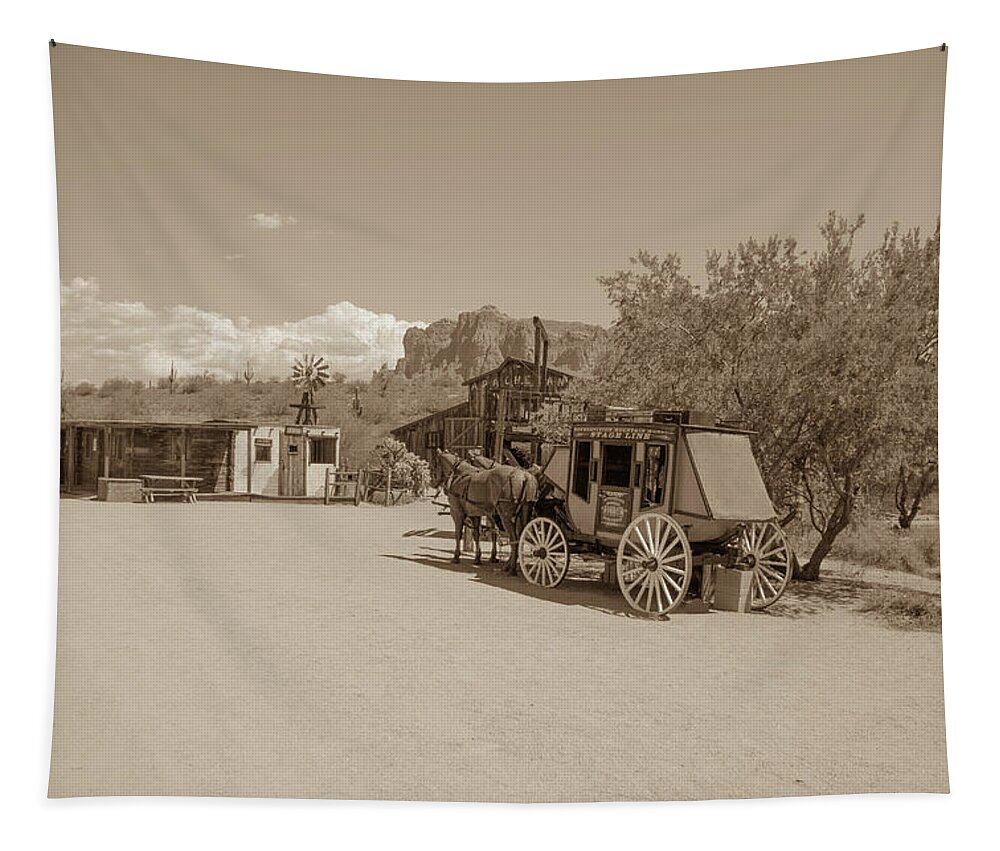 Western Tapestry featuring the photograph Old West by Darrell Foster