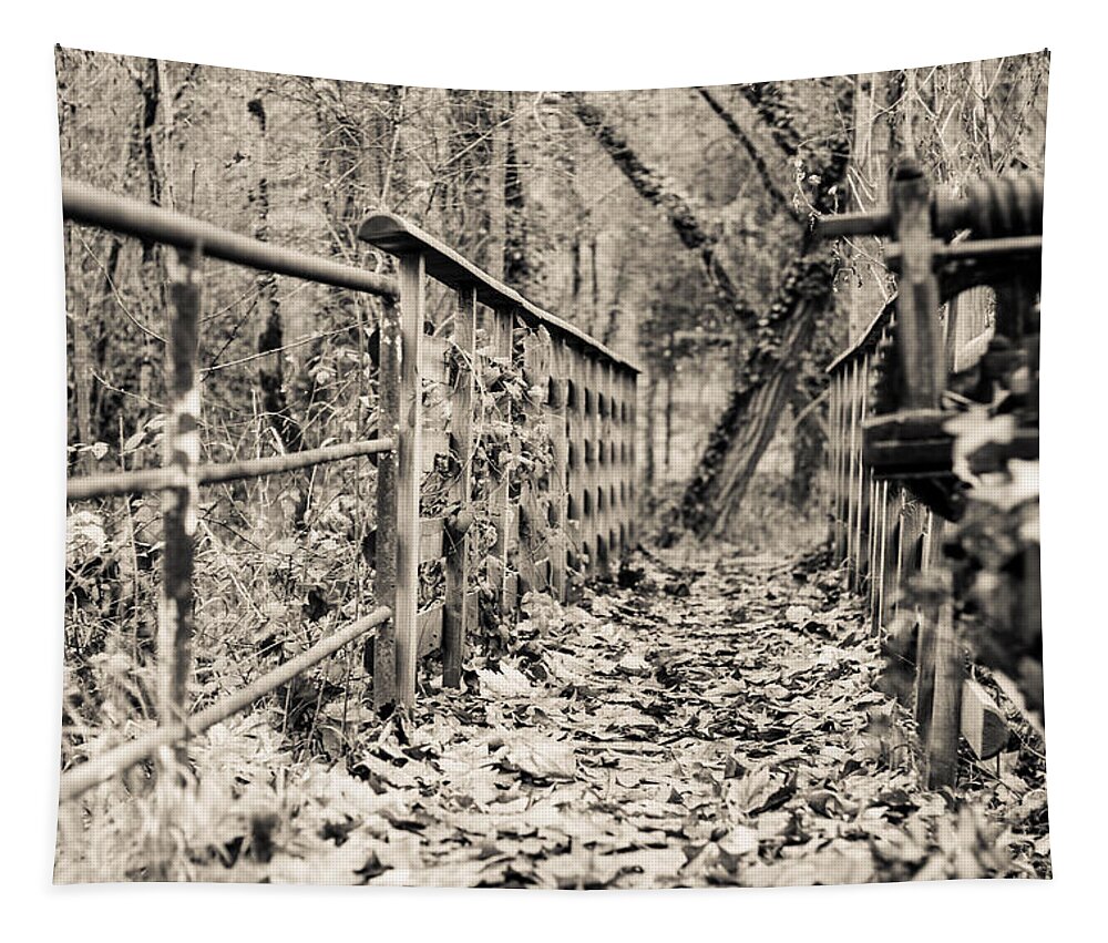 Old Tapestry featuring the photograph Old Wooden Bridge by Georgia Clare
