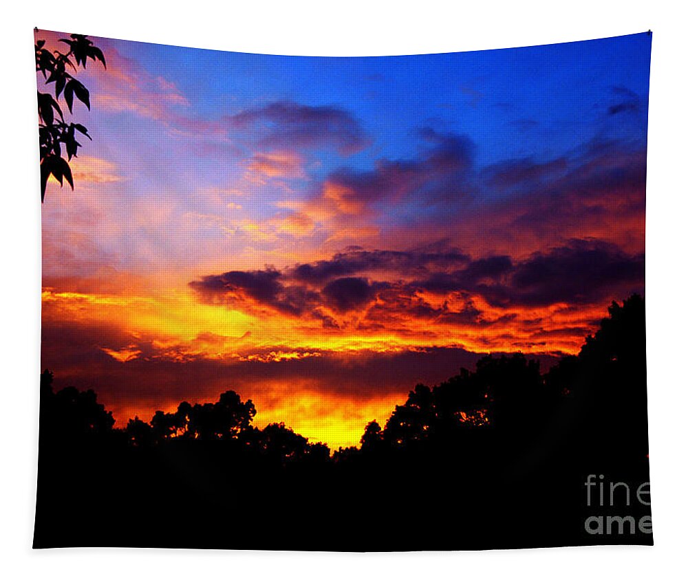 Clay Tapestry featuring the photograph Ominous Sunset by Clayton Bruster