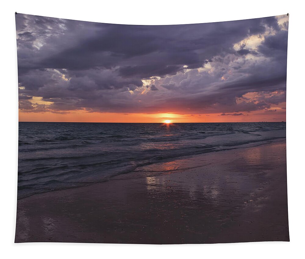 Beach Tapestry featuring the photograph On A Cloudy Night by Kim Hojnacki