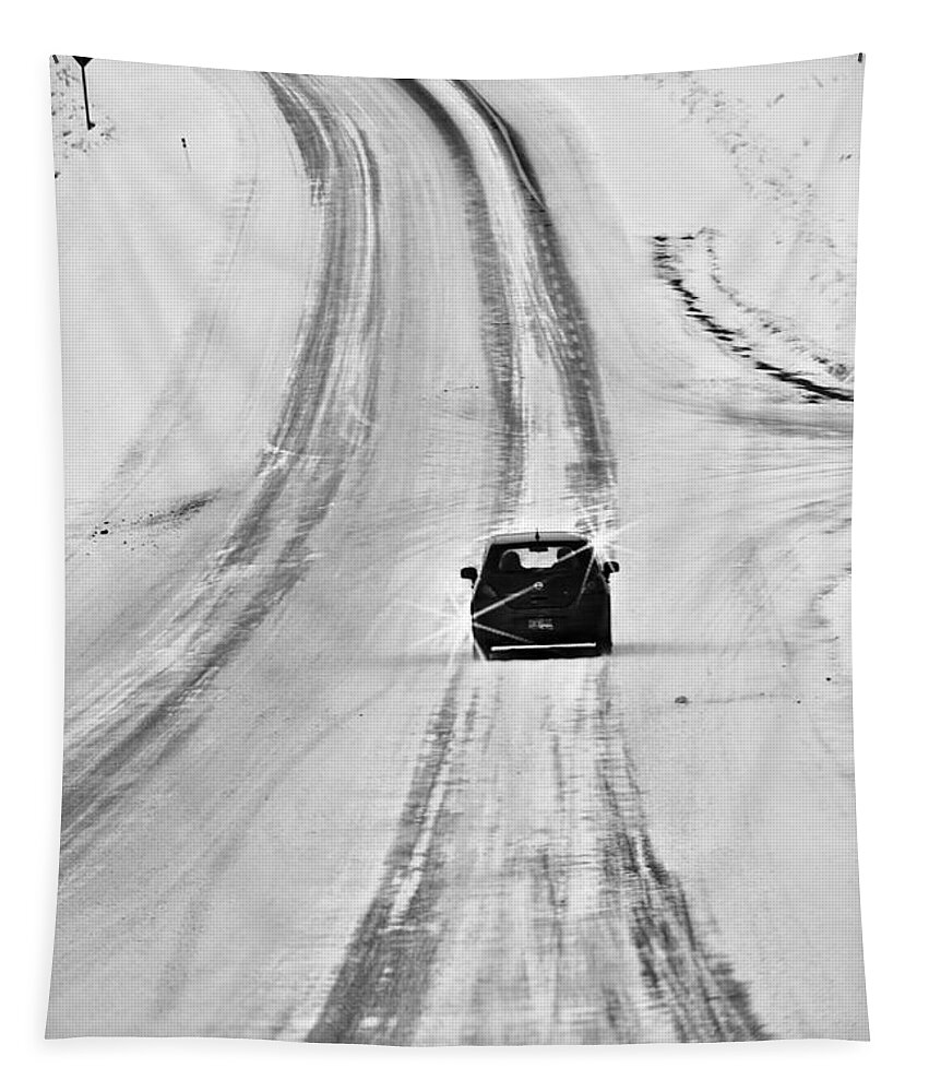 Road Tapestry featuring the photograph On The Road by Evelina Popilian