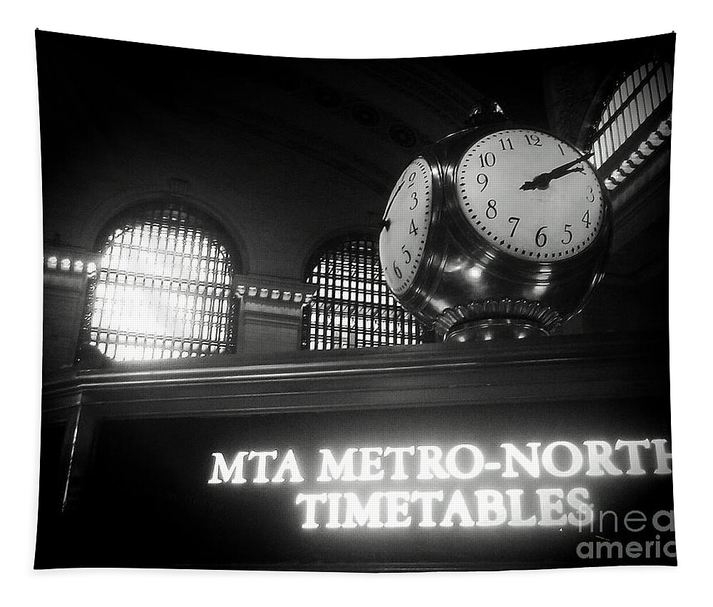 Grand Central Tapestry featuring the photograph On Time at Grand Central Station by James Aiken