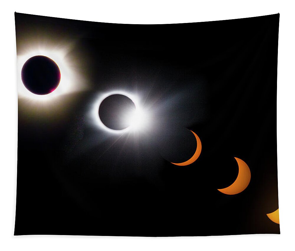 08 21 20 17 Tapestry featuring the photograph Once in a Lifetime Stages of a Total Solar Eclipse II by Debra and Dave Vanderlaan