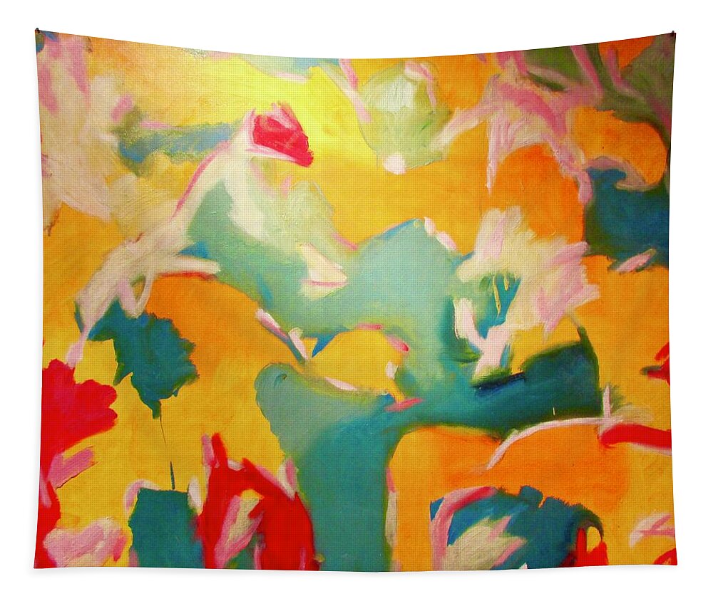 Abstract Tapestry featuring the painting Once by Steven Miller