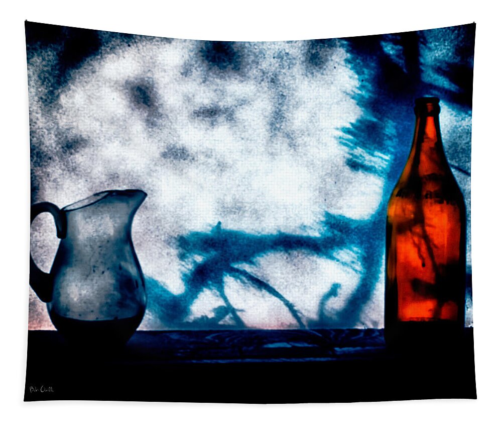 Still-life Tapestry featuring the photograph One Red Bottle by Bob Orsillo
