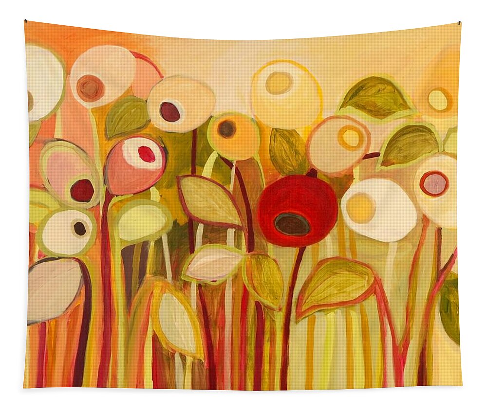 Floral Tapestry featuring the painting One Red Posie by Jennifer Lommers
