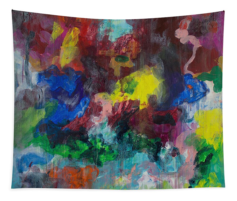 Derek Kaplan Art Tapestry featuring the painting Opt.68.15 Dreaming With Music by Derek Kaplan