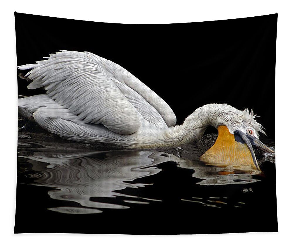 Ddalmatian Pelican Tapestry featuring the photograph Oral Hygiene by Michal Boubin