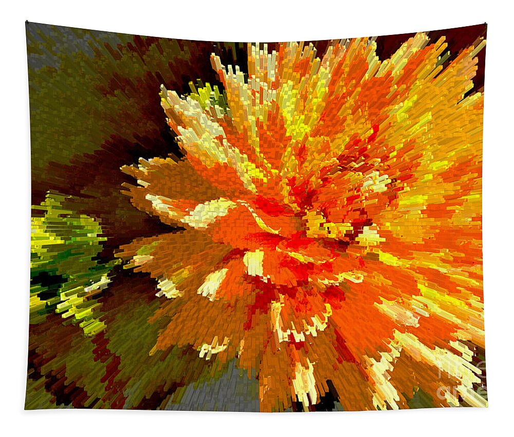 Orange Tapestry featuring the photograph Orange Dahlia by Kelly Holm