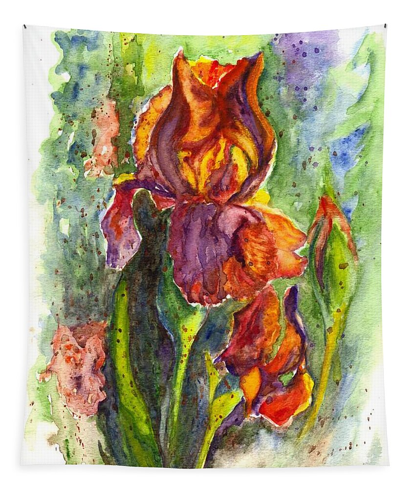 Floral Tapestry featuring the painting Orange Ice by Carol Wisniewski