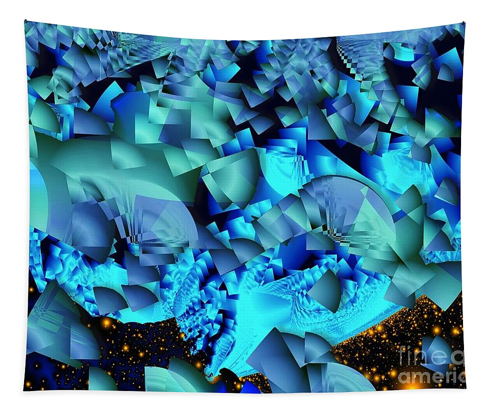 Fractal Art Tapestry featuring the digital art Orbital Debris by Ronald Bissett