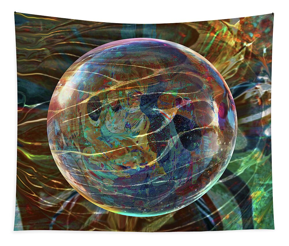 Abstract Tapestry featuring the digital art Orbital Flow by Robin Moline