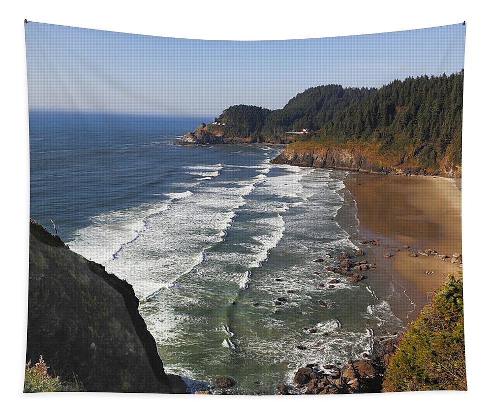 Oregon Coast Tapestry featuring the photograph Oregon Coast No 1 by Belinda Greb