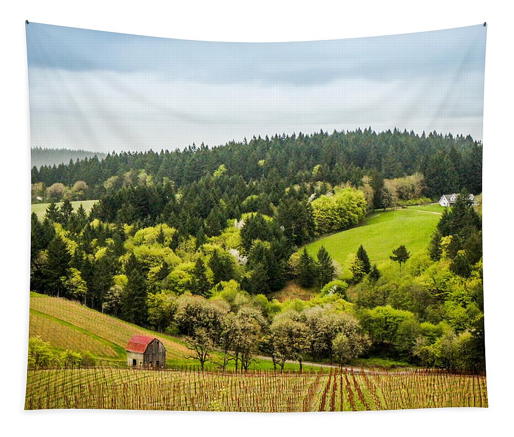 Oregon Tapestry featuring the photograph Oregon Wine Country by TK Goforth