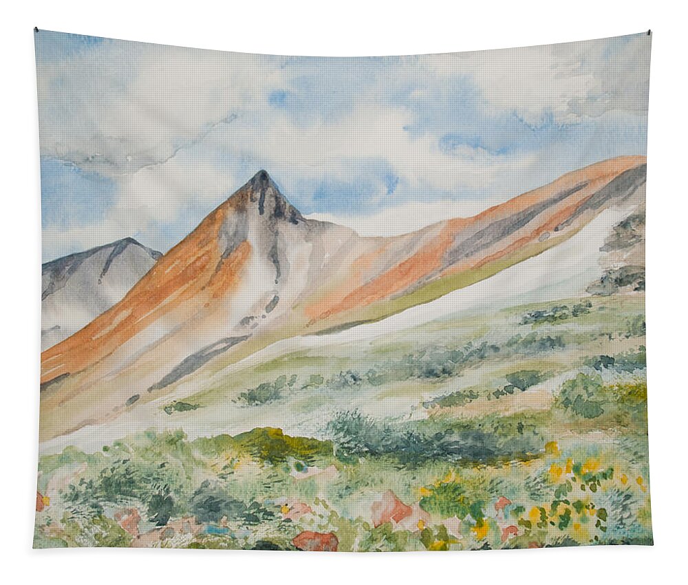 Elkhead Pass Tapestry featuring the painting Original Watercolor - Elkhead Pass Colorado by Cascade Colors