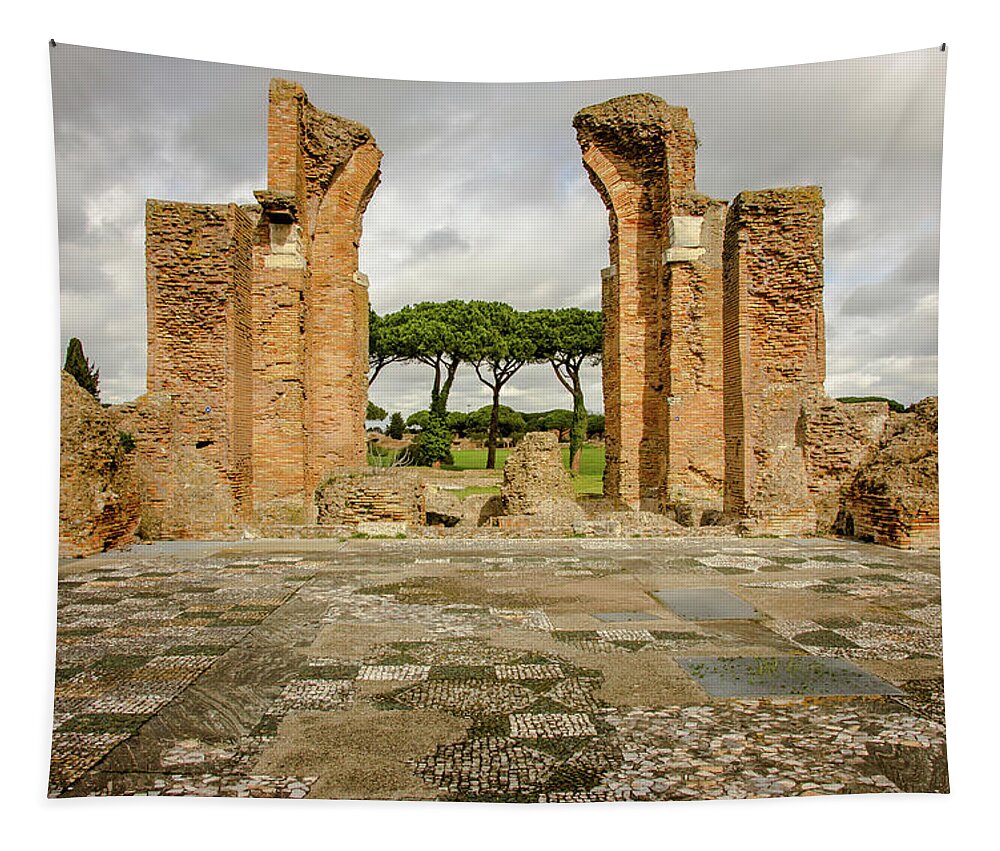 Ostica Antica - Baths Of The Marciana Tapestry featuring the photograph Ostica Antica - Baths of Marciana by Debra Martz