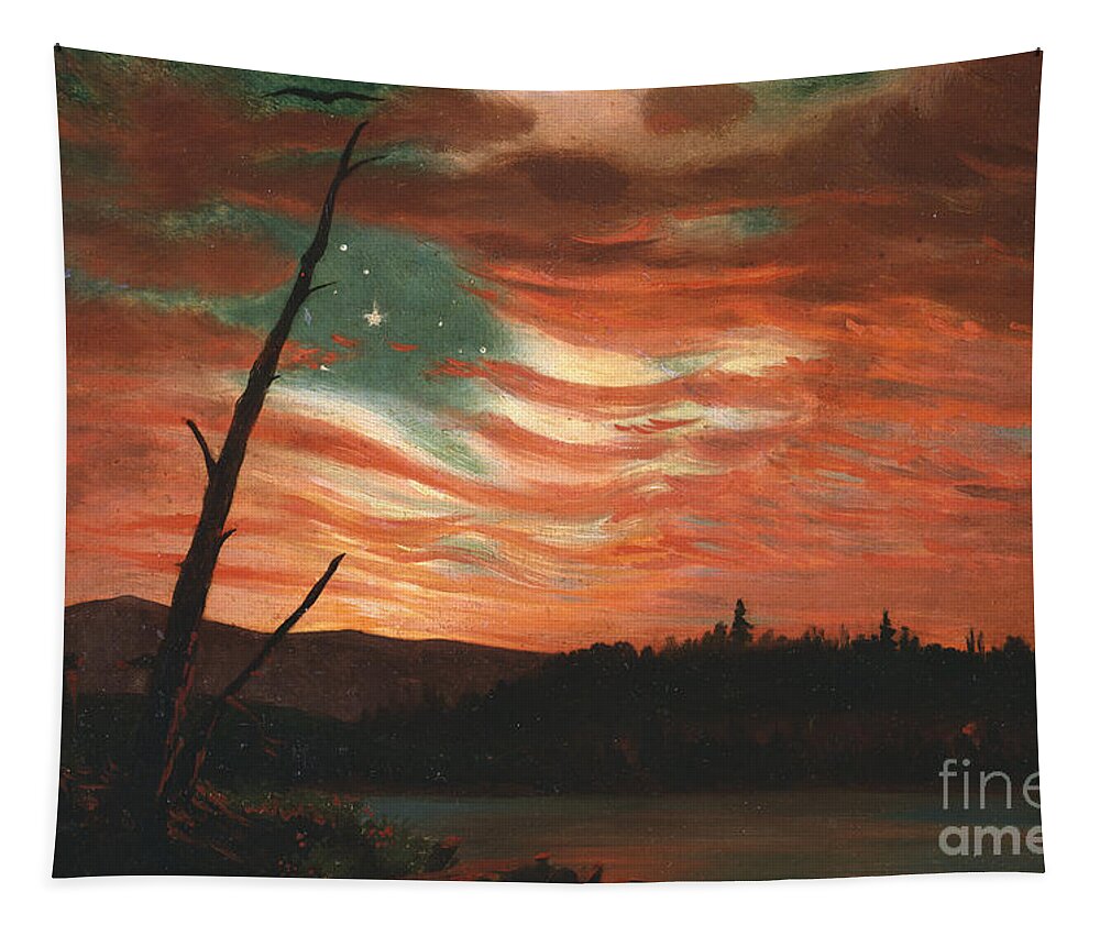 Our Tapestry featuring the painting Our Banner in the Sky by Frederic Edwin Church