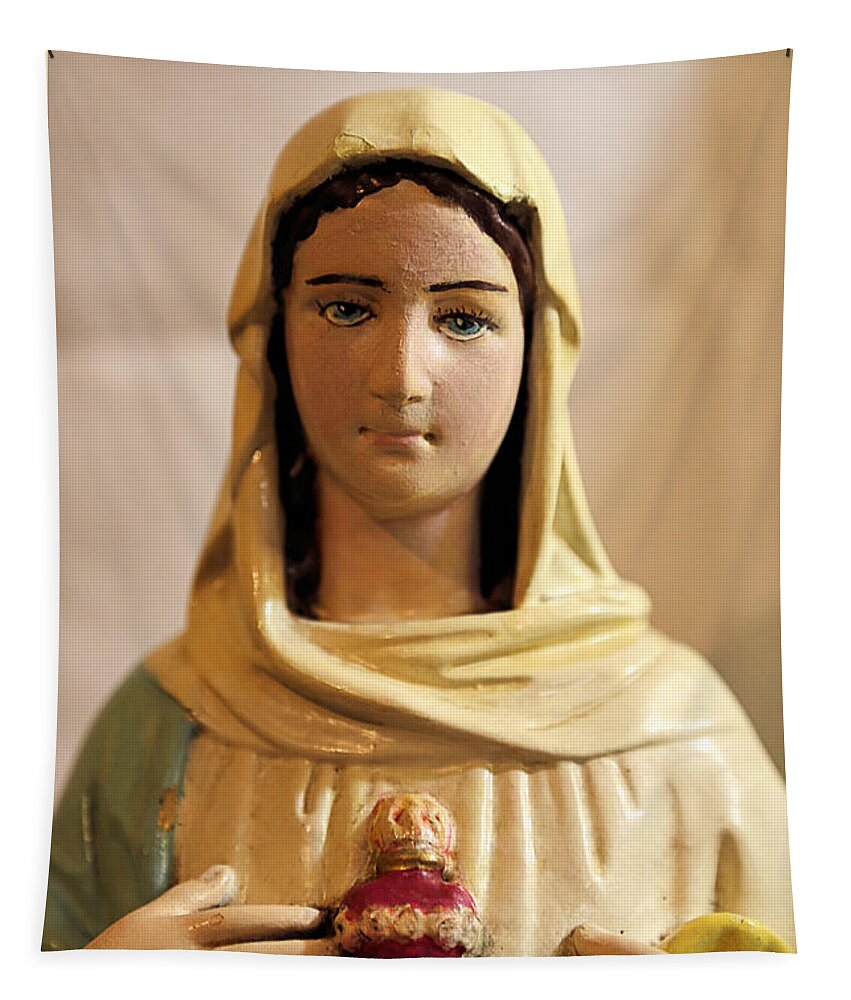 Our Lady Tapestry featuring the photograph Our Lady by Theresa Campbell