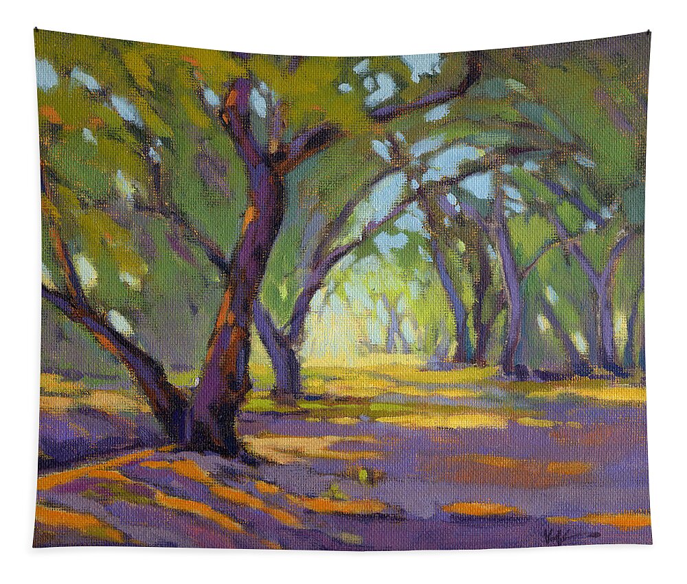 Trees Tapestry featuring the painting Our Secret Place 4 by Konnie Kim