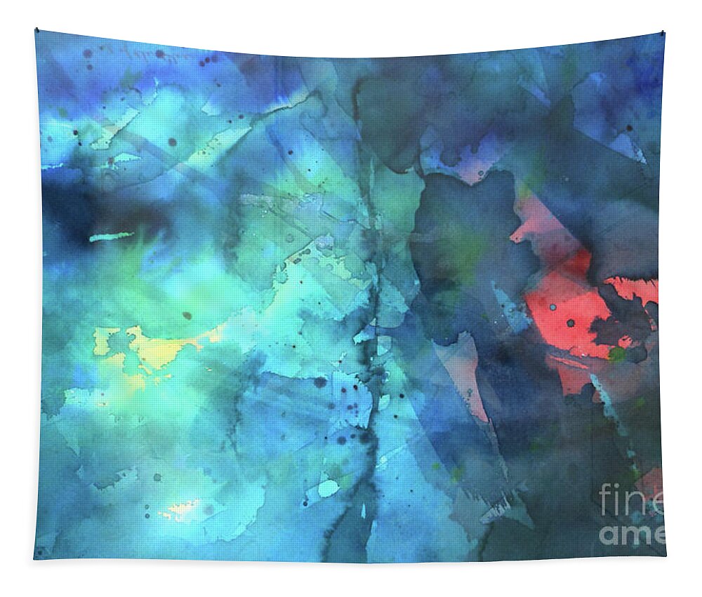 Abstract Tapestry featuring the painting Out of the Blue by Lucy Arnold