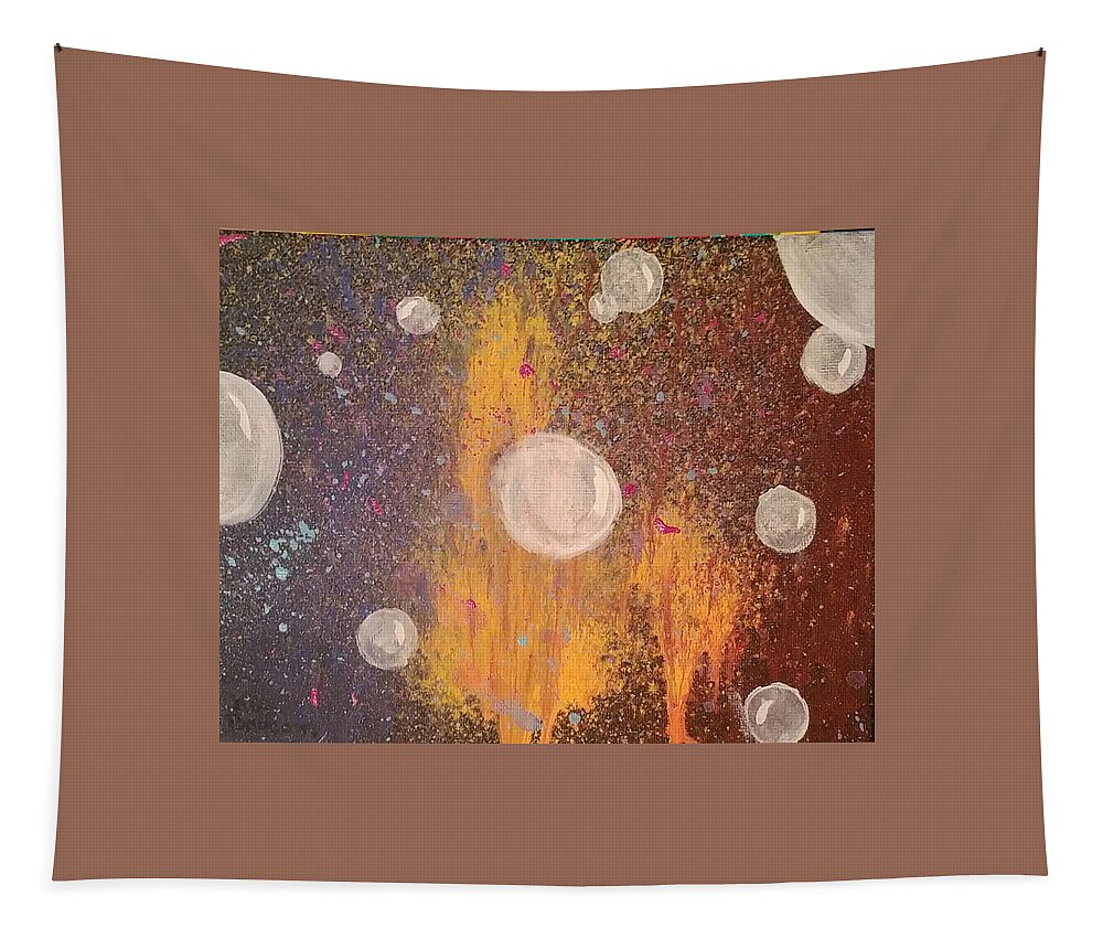 Bubbles Tapestry featuring the painting Out of this World by Ali Baucom