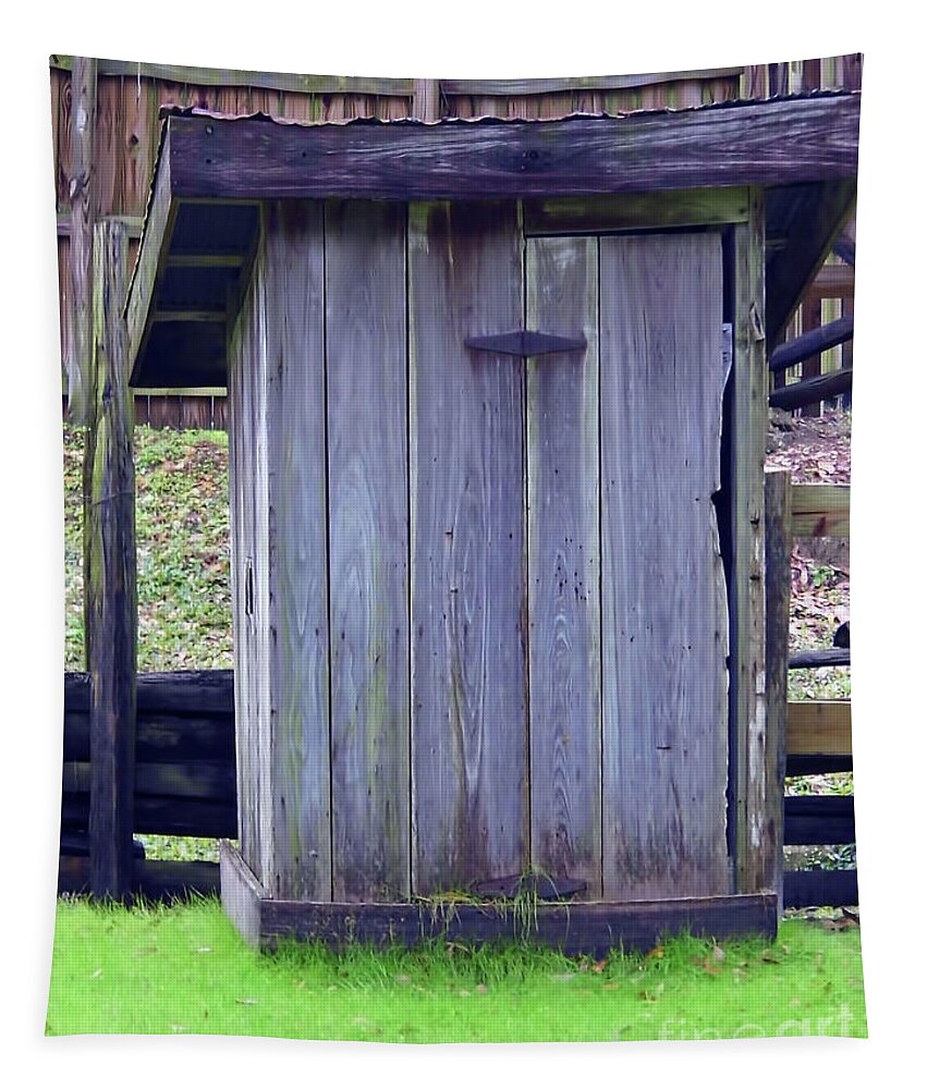 Outhouse Tapestry featuring the photograph Outback Outhouse by D Hackett
