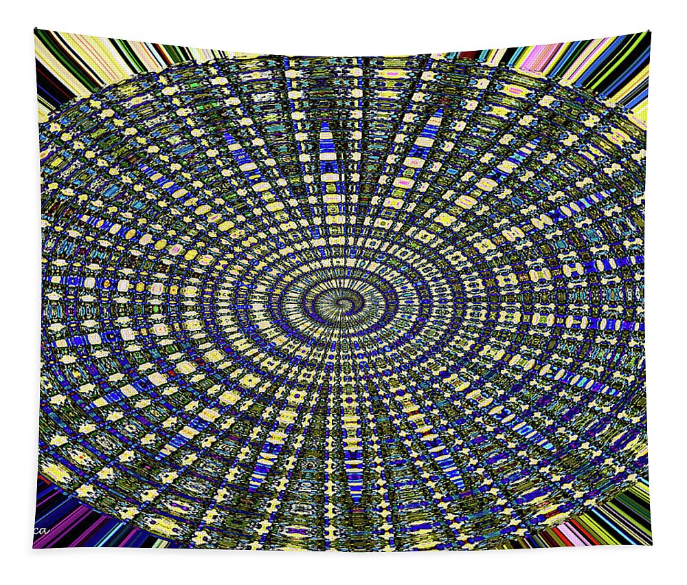 Oval Color Cherry Abstract Tapestry featuring the digital art Oval Color Cherry Abstract by Tom Janca
