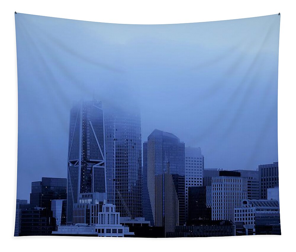 Blue Tapestry featuring the photograph Over the Fog by Maria Aduke Alabi