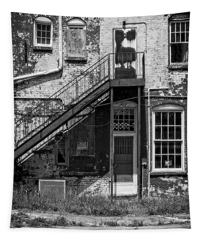 Christopher Holmes Photography Tapestry featuring the photograph Over Under the Stairs - BW by Christopher Holmes