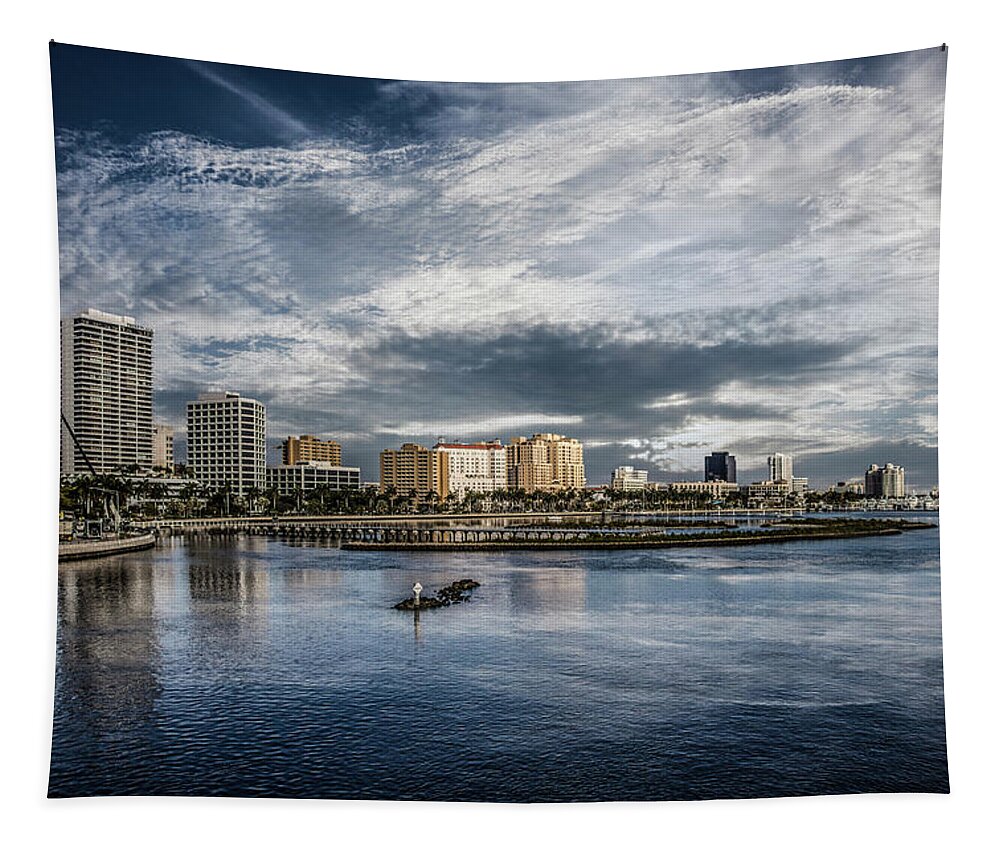 Boats Tapestry featuring the photograph Overlooking West Palm Beach by Debra and Dave Vanderlaan