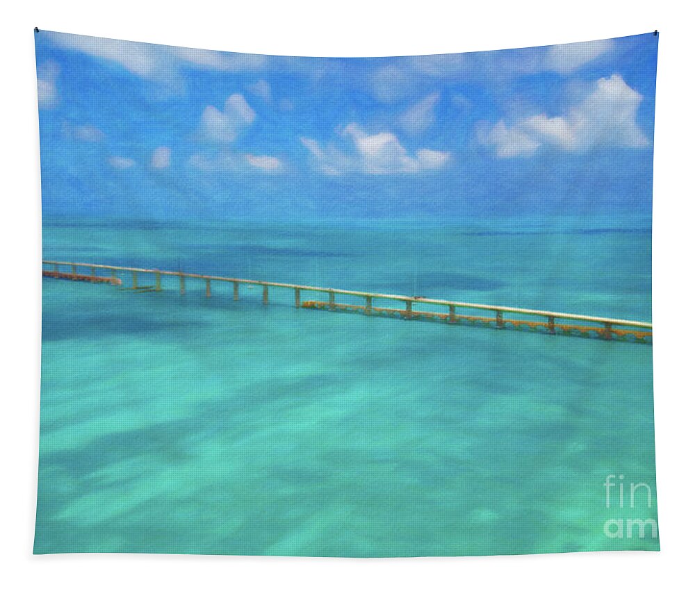 Florida Tapestry featuring the digital art Overseas Highway Florida Keys by Patrick Lynch