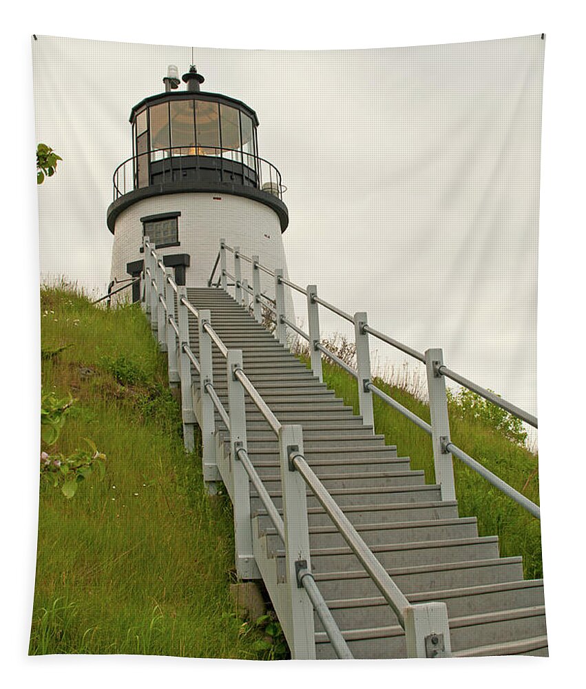 Owls Head Light Tapestry featuring the photograph Owls Head Light by Paul Mangold