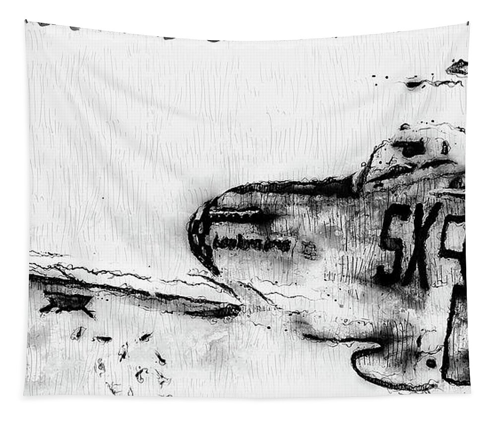 P 51 Tapestry featuring the digital art P-51 Mustang - 08 by AM FineArtPrints