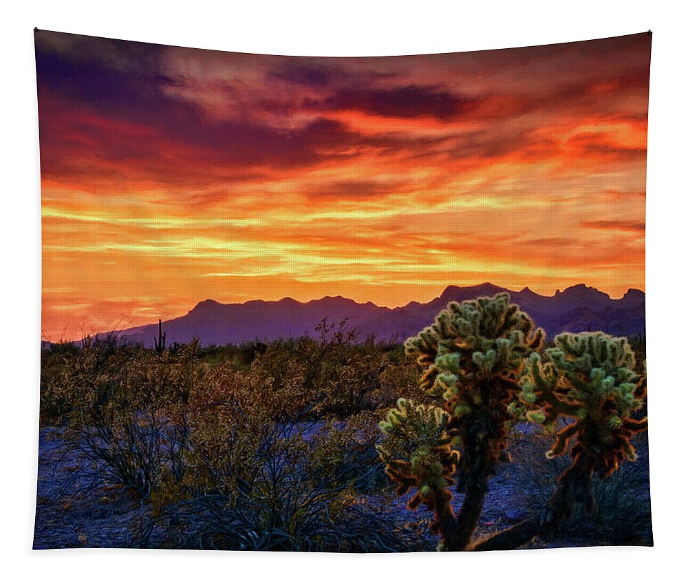 Sunset Tapestry featuring the photograph Paint the Desert Skies With Color  by Saija Lehtonen