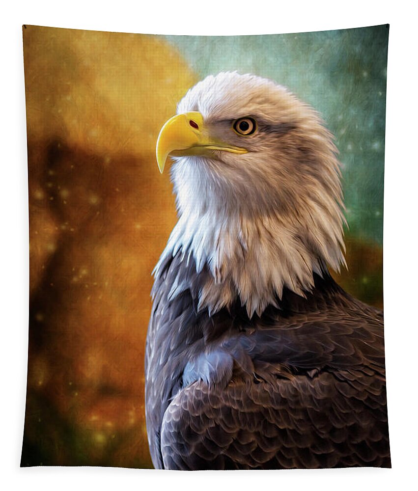Bald Eagle Tapestry featuring the photograph Painted Baldy by Bill and Linda Tiepelman