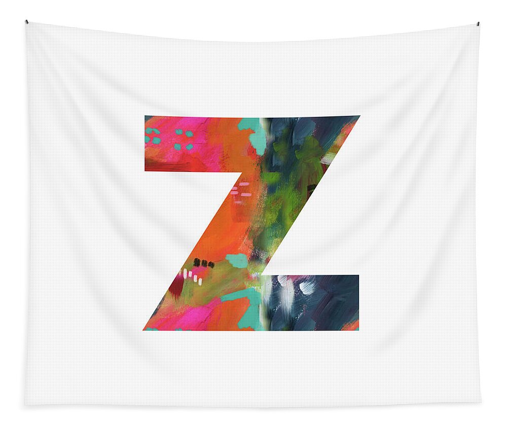 Z Tapestry featuring the painting Painted Letter Z-Monogram Art by Linda Woods by Linda Woods