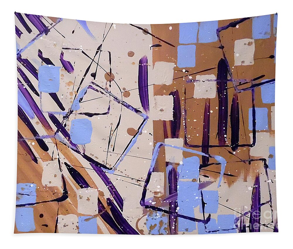 Geometric Tapestry featuring the painting Painters Block by Jilian Cramb - AMothersFineArt