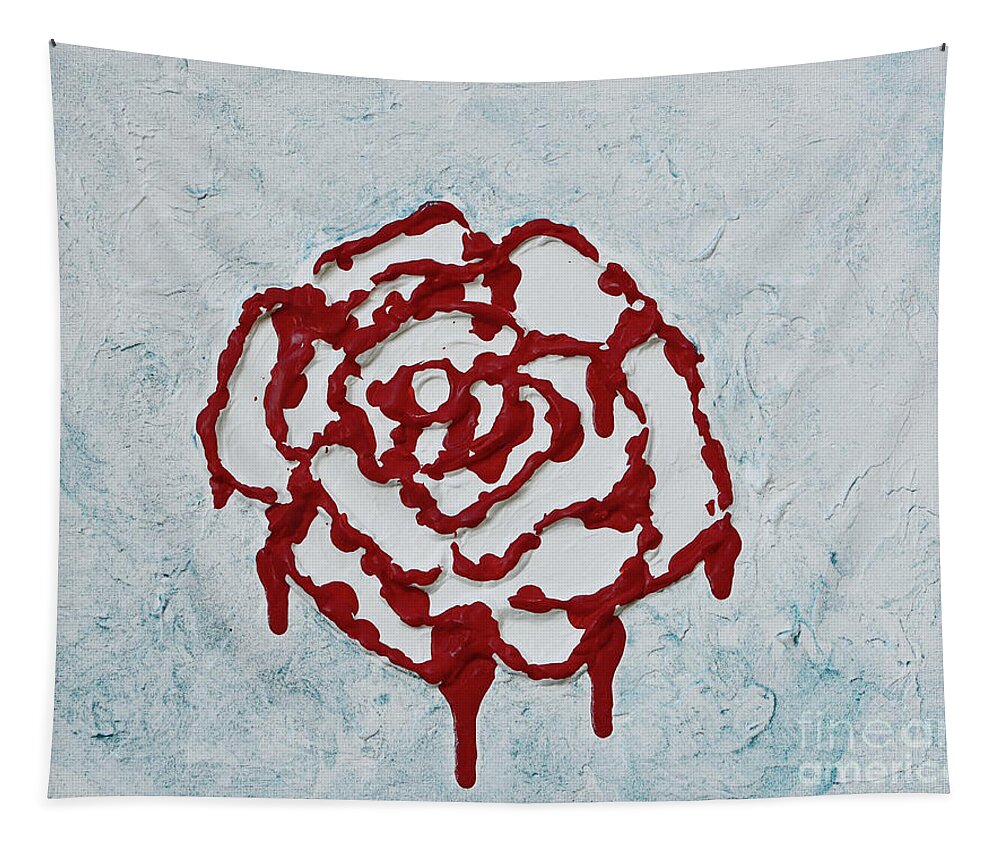 Alice Tapestry featuring the painting Painting My Roses Red by Alys Caviness-Gober