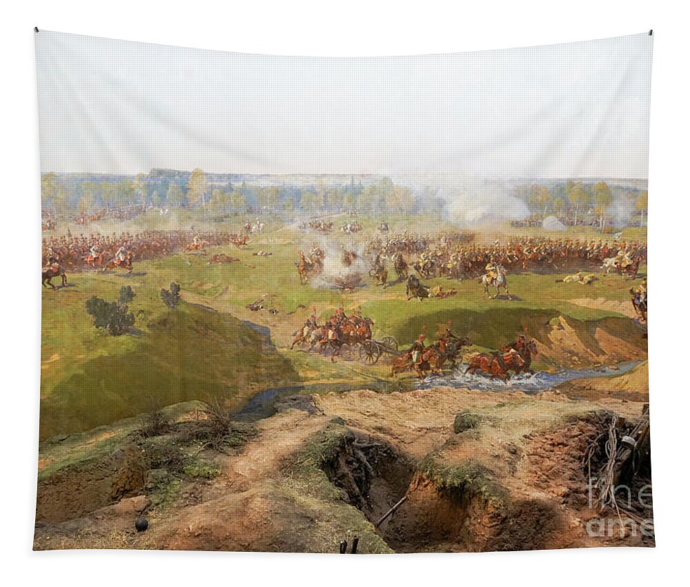 Details Tapestry featuring the photograph painting of Battle of Borodino by Vladi Alon