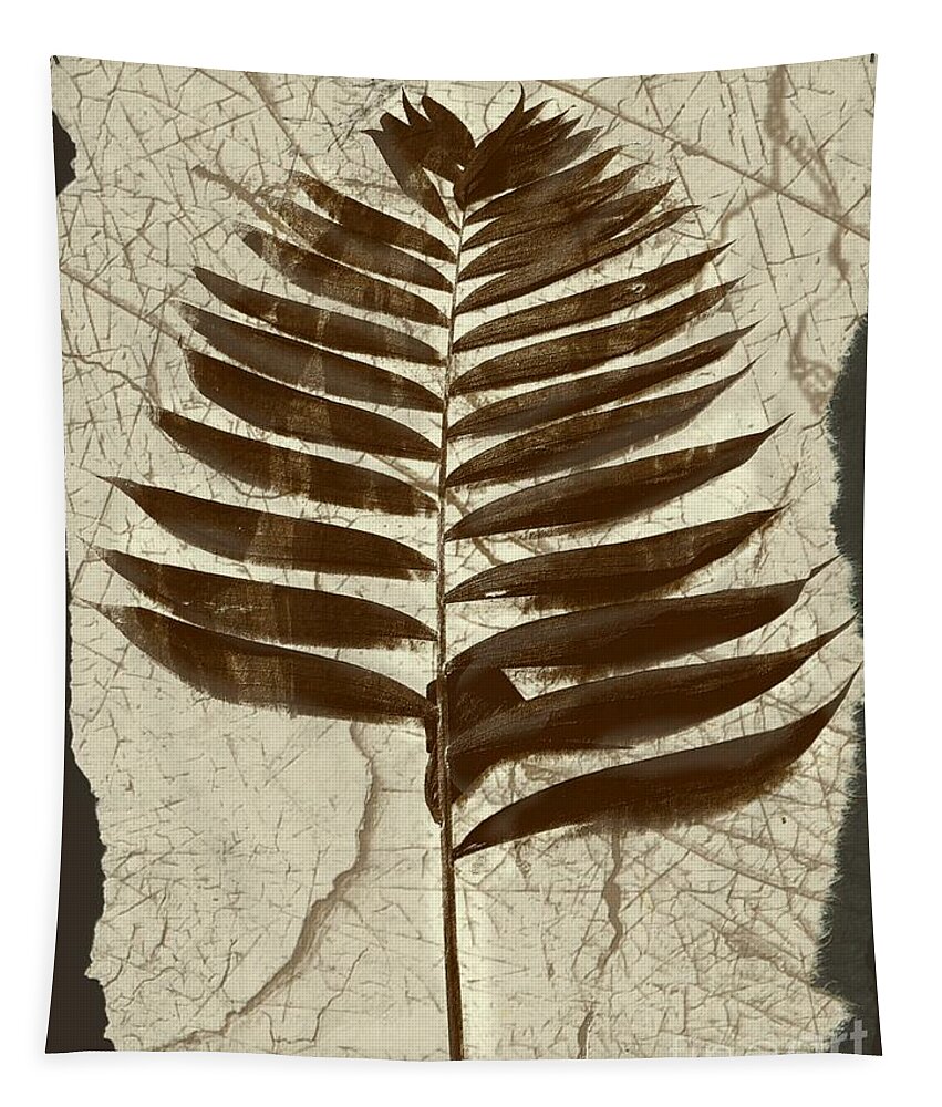 Photograph Tapestry featuring the digital art Palm Fossil Sandstone by Delynn Addams