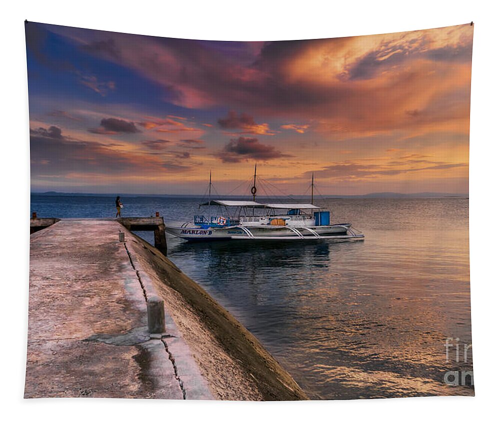 Philippines Tapestry featuring the photograph Pandanon Island Sunset by Adrian Evans