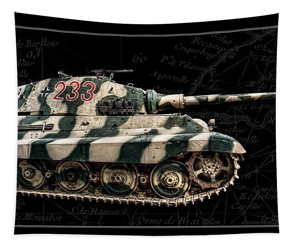 Panzer Vi Tapestry featuring the photograph Panzer Tiger II Side BK BG by Weston Westmoreland