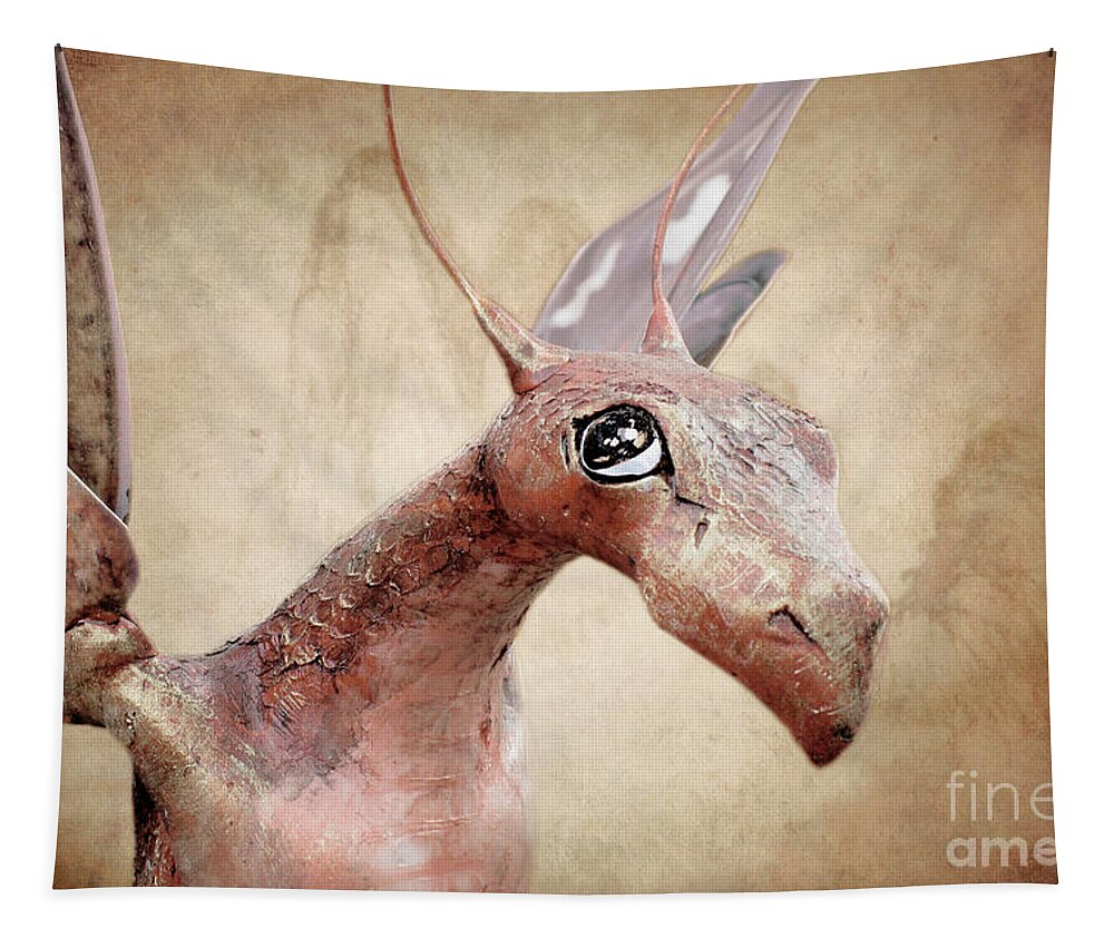 Textured Tapestry featuring the photograph Paper Dragon by Ellen Cotton