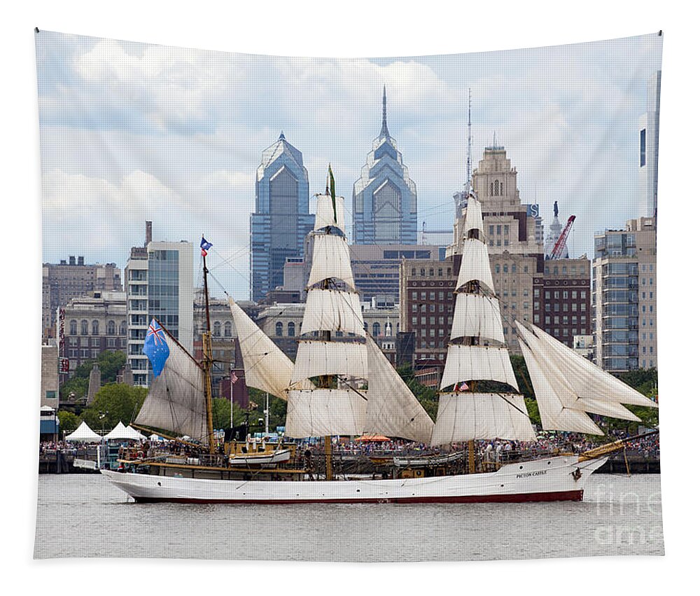 Parade Of Sails Tapestry featuring the photograph Parade of Sails - Philadelphia by Anthony Totah