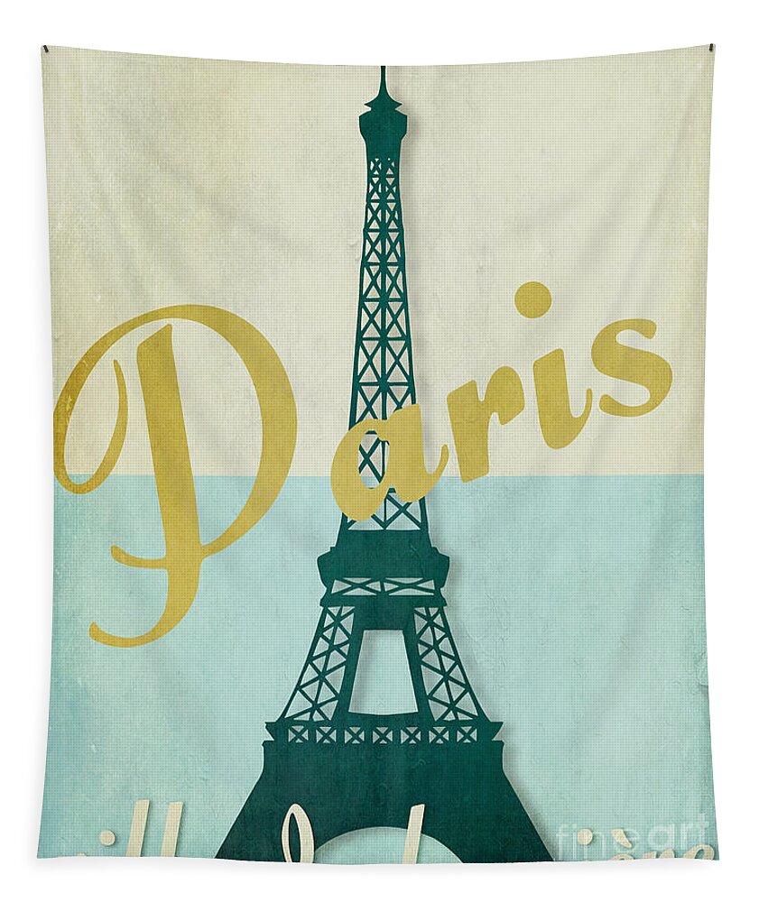 Paris Tapestry featuring the painting Paris City of Light by Mindy Sommers