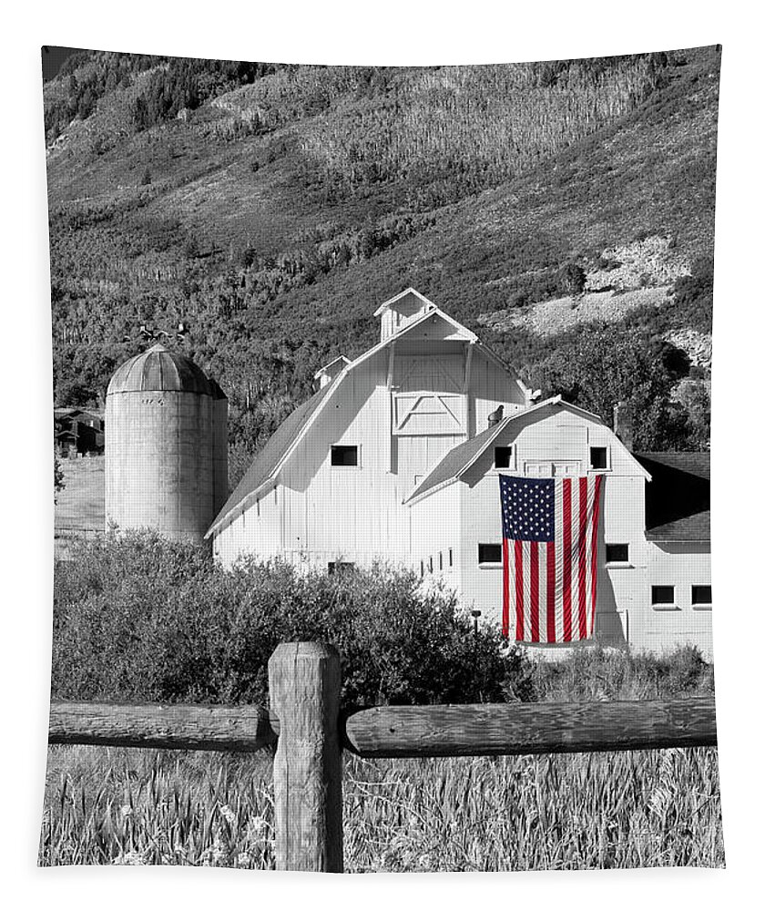 White Tapestry featuring the photograph Park City Barn by Brian Jannsen