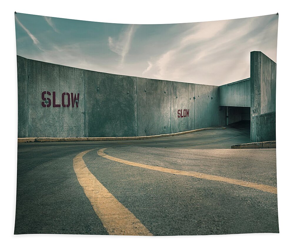 Parking Garage Tapestry featuring the photograph Parking Garage at the End of the World by Scott Norris