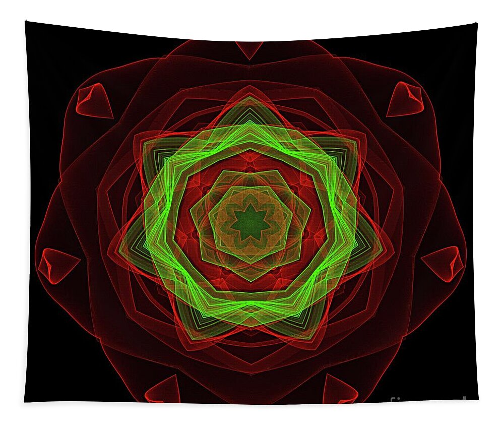 Digital Art Tapestry featuring the digital art Passionate Mandala by Dragica Micki Fortuna